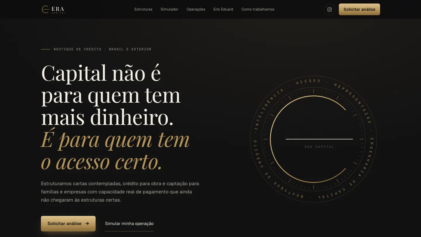 Tela inicial: Boutique de crédito