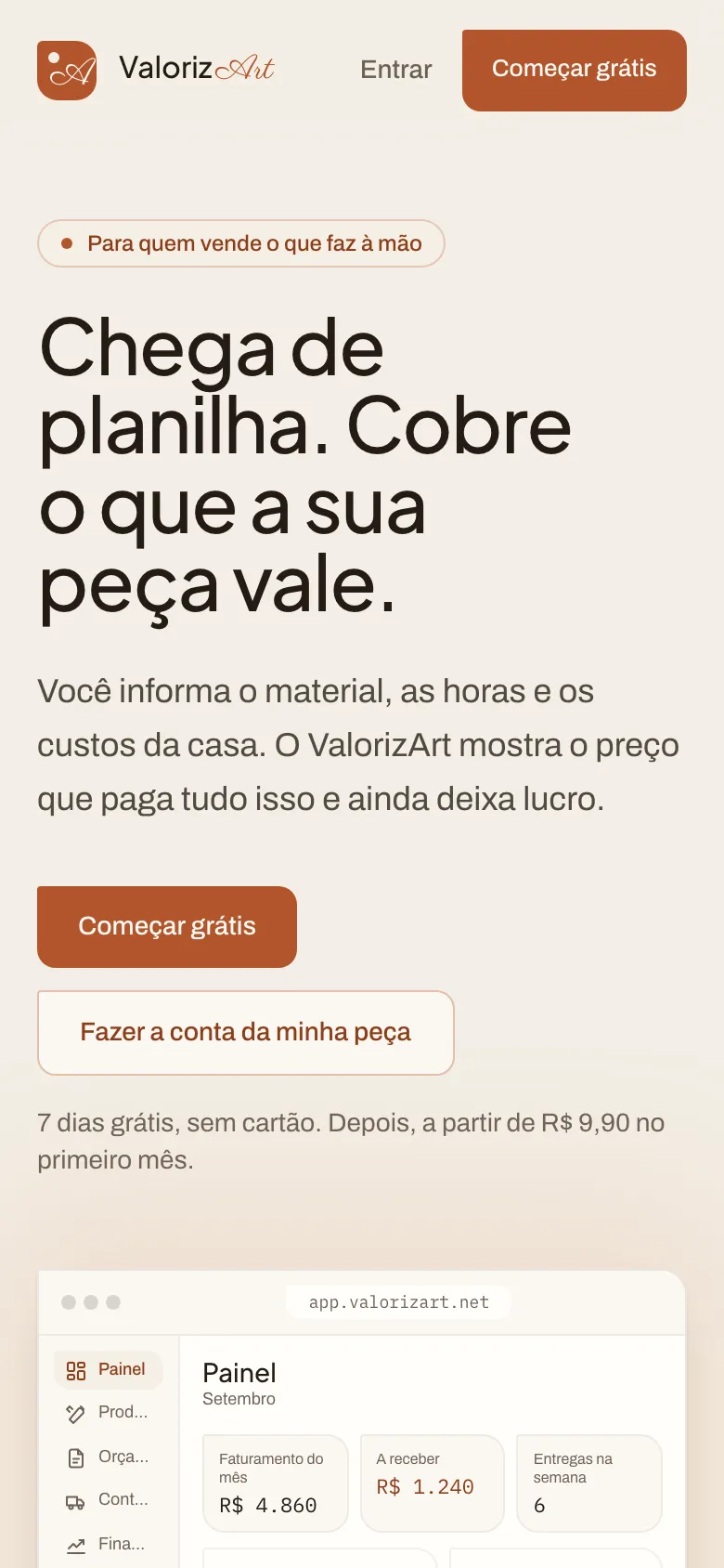 ValorizArt no celular